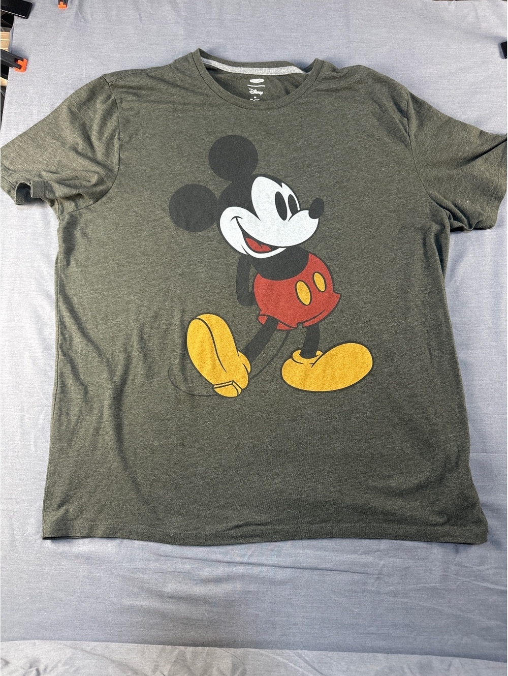 Old Navy XXL Disney Mickey Mouse Graphic T-Shirt, Gray Cotton Blend